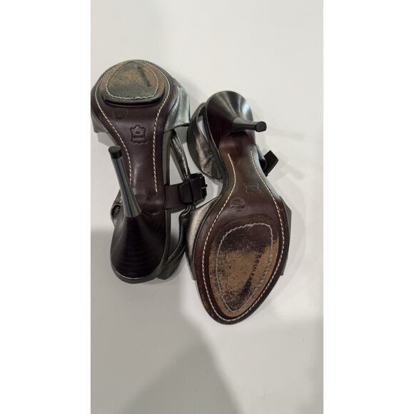 BCBGMAXAZRIA CHELSEY METALLIC Pewter Hell 6.5NIB classic the early 2000s Y2Kera - Picture 5 of 7